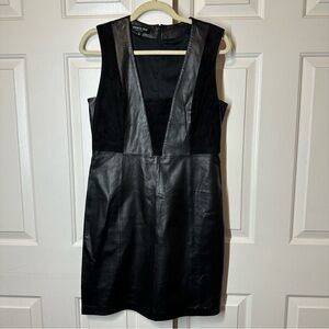 Kenneth Cole Black Label Women’s Leather Sheath Dress Size 6 EUC Career Office